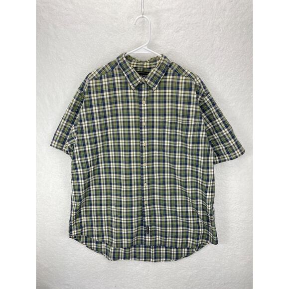 Abercrombie & Fitch Men’s L Plaid Shirt Short Sleeve Button Up Vintage 90s - Picture 2 of 6